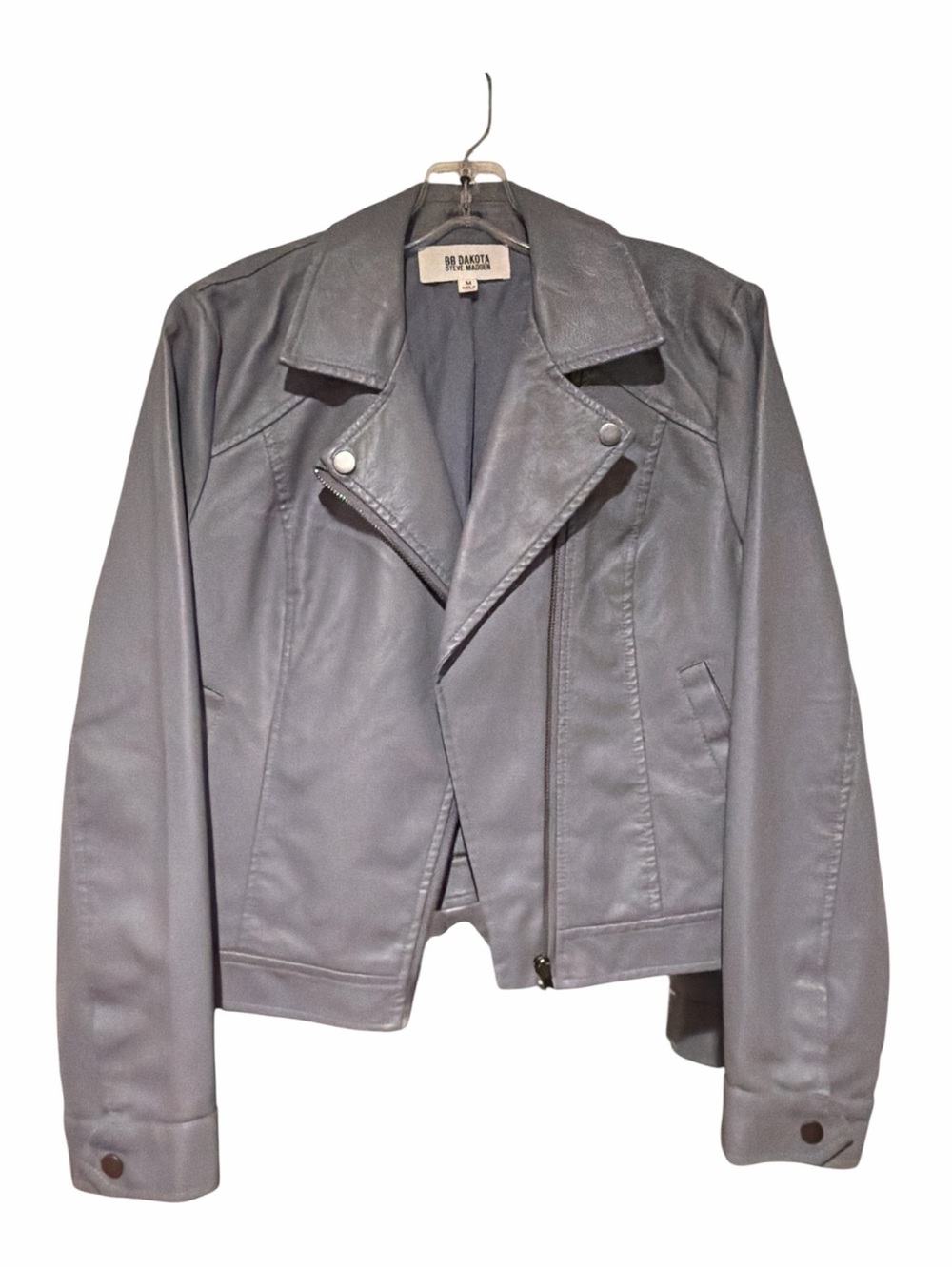 BB Dakota Dusty Lavender Faux Leather Moto Jacket